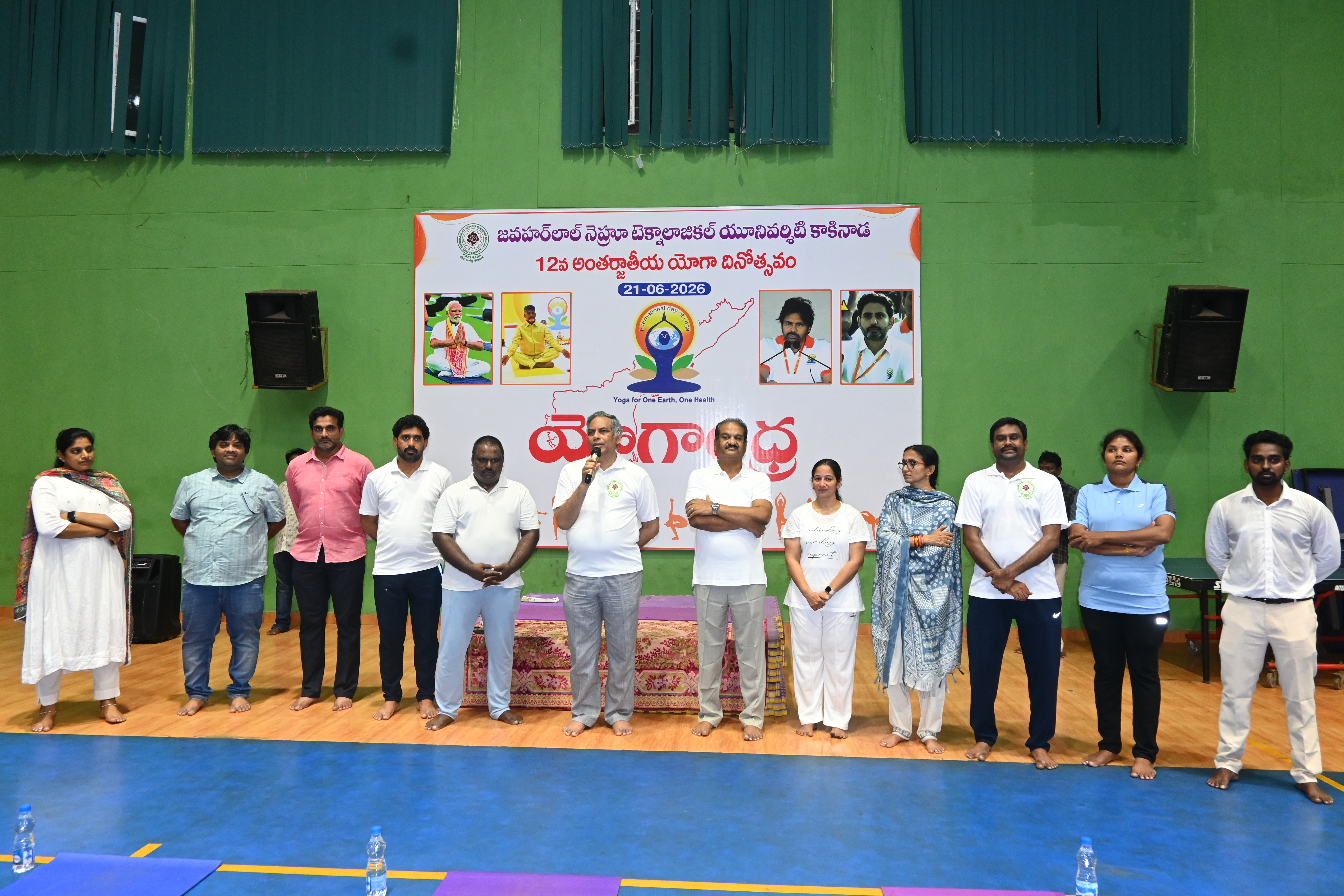 NSS Volunteers participating in a yoga session